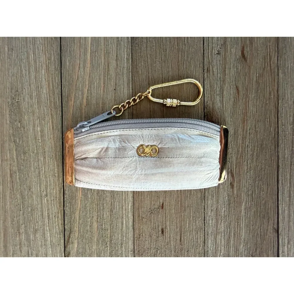 Vintage Genuine Eel Skin Lipstick Case & Coin Pouch Set Made in Korea